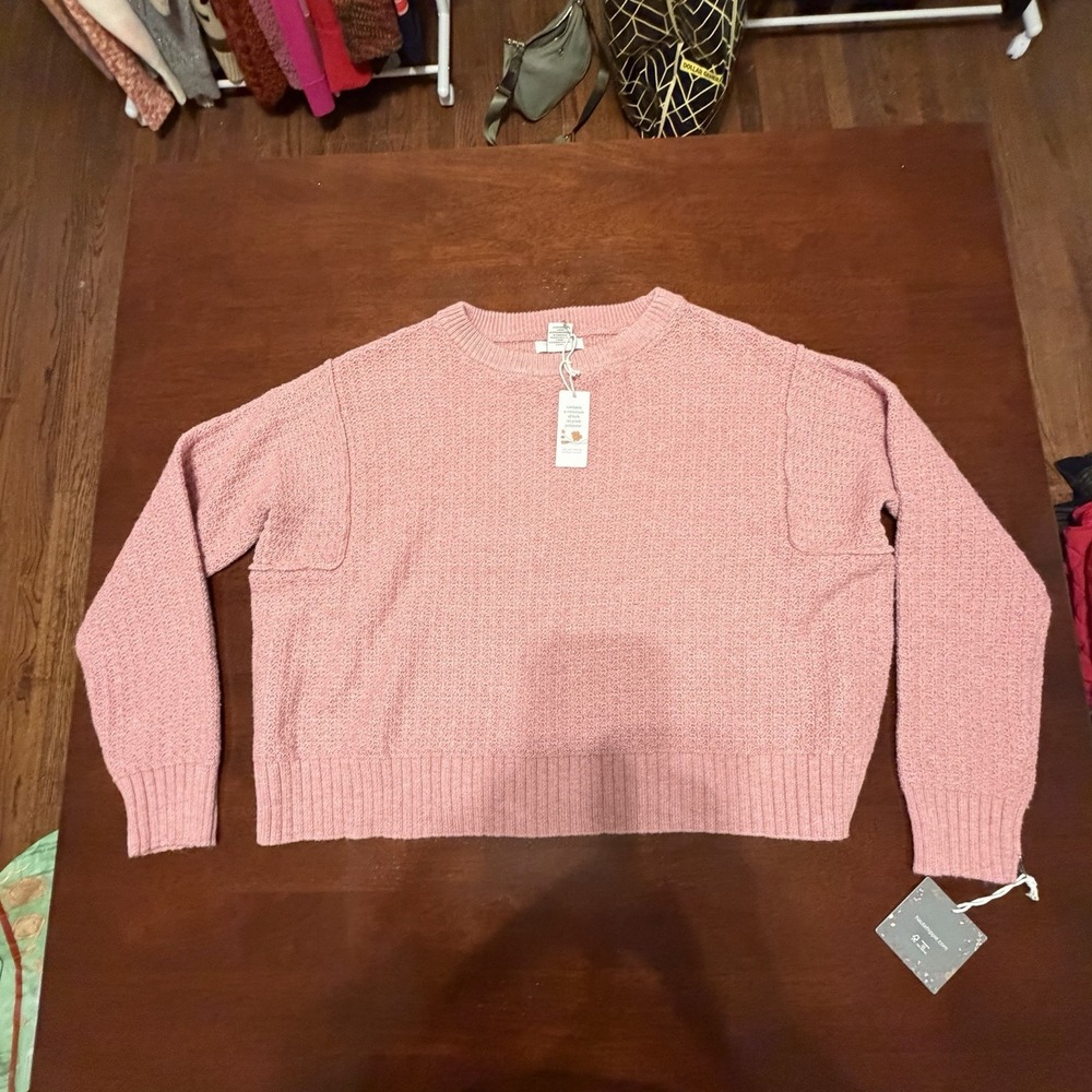 Haute Hippie Style Pink Tight-Knit Crew Neck Pullover Sweater XS Women